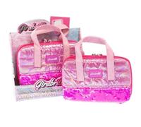 beauty case GIRABRILLA con accessori e specchietto, rosa scuro