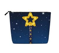 Beauty case grande con stampa geometrica floreale per articoli da toeletta essenziali da viaggio e regali di compleanno, Bar Star, One Size