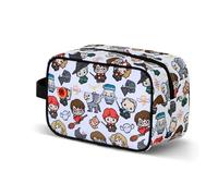 Beauty case Harry Potter con personaggi Chibi - 25 x 16 x 13 cm - Grande capacità con manico laterale e doppia tasca - Design multicolore con maniglie 9¾ - Organizer per WC unisex