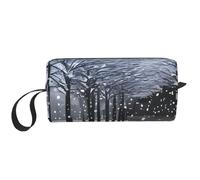 Beauty case imbottito in schiuma con stampa Snow Falling in the Park, borsa da viaggio leggera per risparmiare spazio
