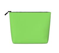Beauty case impermeabile effetto lino tinta unita verde chiaro - borsa organizer da viaggio leggera, custodia per cosmetici con cerniera