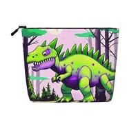 Beauty case in canapa con dinosauro verde, impermeabile, organizer per cosmetici per articoli da toeletta da viaggio e per riporre tutti i giorni