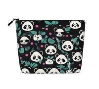 Beauty case in canapa con simpatico viso di panda, impermeabile, organizer per cosmetici per articoli da toeletta da viaggio e per riporre tutti i giorni
