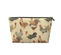 Beauty case in pelle con due gru giapponesi che volano in stile tradizionale, grande capacità, portatile, da viaggio, adatta per l'uso quotidiano e in viaggio, Pittura di pollo di arte animale, Taglia