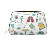 Beauty case in pelle con motivo astrazione, biologia, chimica4, trousse da viaggio, organizer per articoli da toeletta