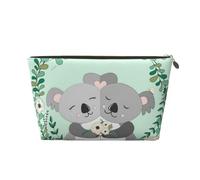 Beauty case in pelle con scimmia, grande capacità, portatile, da viaggio, adatta per uso quotidiano e in viaggio, Koala., Taglia unica