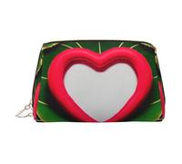 Beauty case in pelle dorata, con stampa amore di San Valentino, organizer da viaggio con manico e cerniera, perfetta per l'uso quotidiano, Oro, Taglia unica