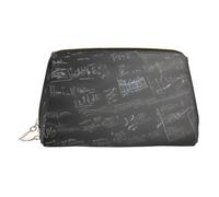 Beauty case in pelle dorata, con stampa di simboli matematici, organizer da viaggio con manico e cerniera, perfetta per l'uso quotidiano, Oro, Taglia unica