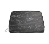 Beauty case in pelle dorata, con stampa di simboli matematici, organizer da viaggio con manico e cerniera, perfetta per l'uso quotidiano, Argento, Taglia unica