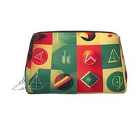 Beauty case in pelle dorata, con stampa di simboli matematici, organizer da viaggio, con manico e cerniera, perfetta per l'uso quotidiano, Argento, Taglia unica