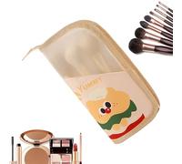Beauty case in piedi, impermeabile, portatile, pieghevole, organizer da viaggio in rete EVA trasparente, con porta spazzolino da denti, porta pennelli da trucco, per palestra, scrivania da ufficio e