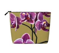 Beauty case in stile canapa con orchidee - impermeabile organizer per cosmetici per articoli da toeletta da viaggio e per riporre tutti i giorni
