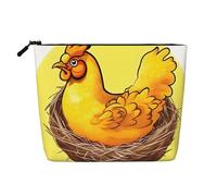 Beauty case in stile canapa con pollo dorato a nido di uccello, impermeabile, organizer per cosmetici per articoli da toeletta da viaggio e per riporre tutti i giorni