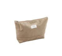 Beauty case in velluto, oro e rame, con cerniera e messaggio "Live Every Moment", cotone, oro, Classico