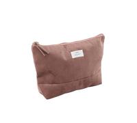 Beauty case in velluto, oro e rame, con cerniera e messaggio "Live Every Moment", cotone, rame, Classico