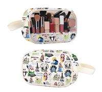 Beauty case ispirato a Nightmare Skull Merch Jack e Sally Fans Gift Zero Ghost Dog Toiletry Bag, Borsa Night Ghost, Borse cosmetiche