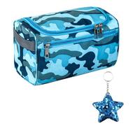 Beauty Case Mimetico Con Ciondolo A Stella Con Paillettes, Borsa Da Viaggio Portaoggetti Di Grande Capacità, Borsa Da Doccia Per Uomo