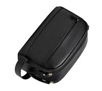 Beauty case multi scomparto con pratico manico e articoli da toeletta per una routine di bellezza efficiente, design in pelle PU e interni spaziosi, Nero, Bellezza di massa