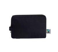 Beauty case Nature in cotone biologico certificato Fairtrade, 180 g/m², 20,5 x 14 x 7,5 cm. certificato Fairtrade (commercio equo e solidale), Nero , Trousse