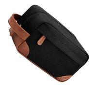 Beauty case organizer con due scomparti con cerniera, Nero , M, Mass Beauty | Manico laterale facile da impugnare, tasca anteriore, borsa da toilette Cavas per riporre durante la notte