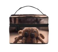 Beauty case organizer, grande borsa da viaggio con stampa di funghi dopo la pioggia, con cerniera, per donne e truccatori, borsa quadrata portatile, Ragno Rarn, Taglia unica