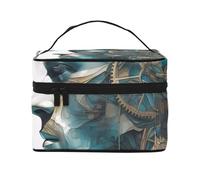 Beauty case organizer, grande borsa da viaggio con stampa di rana strana con cerniera, per donne e truccatori, borsa quadrata portatile, Cervello Gear, Taglia unica