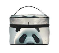 Beauty case organizer, grande borsa da viaggio con stampa di rana strana con cerniera, per donne e truccatori, borsa quadrata portatile, Boxer Panda, Taglia unica