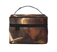 Beauty case organizer, grande borsa da viaggio con stampa di rana strana con cerniera, per donne e truccatori, borsa quadrata portatile, Spadaccino bello, Taglia unica