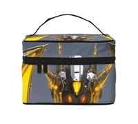 Beauty case organizer, grande borsa da viaggio con stampa di teschio di fumo, con cerniera, per donne e truccatori, borsa quadrata portatile, Il mostro, Taglia unica