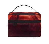 Beauty case organizer, grande borsa per cosmetici da viaggio con stampa di ragazza manga con cerniera per donne e truccatori, borsa quadrata portatile, Terra, Taglia unica