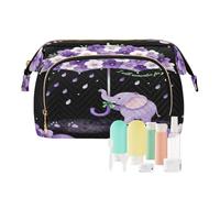 Beauty case organizer I Will Remember You fiore viola impermeabile portamonete da donna per trucco cosmetico
