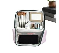 Beauty case organizer per trucchi, grande trousse verticale con scomparti divisori, per la cura della pelle, pennelli, per sopracciglia, pendolari, viaggi d'affari, fitness e studio, , M