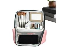 Beauty case per il trucco verticale | Custodia da toilette verticale impermeabile portatile - da viaggio per WC, per rossetto, pennelli, cura della pelle, viaggi d'affari, vacanze, Rosa, Medio