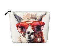 Beauty case per matematica e fisica da donna, portatile, da viaggio, organizer quotidiano con cerniera, Lama Con Occhiali, Taglia unica