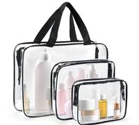 Beauty case per uomini e donne, confezione da 3, trousse da viaggio, per cosmetici, trasparente, per uomini e donne, impermeabile, portatile, per cosmetici, borsa portaoggetti (taglia S - L),