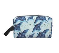 Beauty case per uomini e donne, motivo: pesce di razza di razza, borsa da viaggio per cosmetici, borsa da toilette da appendere, borsa da barba per accessori da viaggio