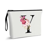 Beauty case personalizzato dalla A alla Z, regalo di compleanno per donne e mamme, regalo per la migliore amica, borsa cosmetica per sposa e damigella d'onore, Signore (Y)