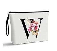 Beauty case personalizzato dalla A alla Z, regalo di compleanno per donne e mamme, regalo per la migliore amica, borsa cosmetica per sposa e damigella d'onore, Signore (W)