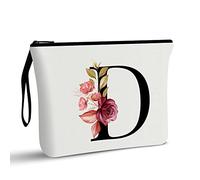 Beauty case personalizzato dalla A alla Z, regalo di compleanno per donne e mamme, regalo per la migliore amica, borsa cosmetica per sposa e damigella d'onore, Signore (D)