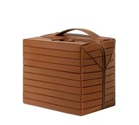 Beauty case pieghevole da donna, grande, pieghevole, con scomparti impermeabili e divisori rimovibili, Marrone, Tempi moderni, Breve, Moda