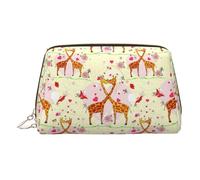 Beauty case portatile con giraffa, cuore, fiore, farfalla, beauty case con divisore, borsa da toilette da viaggio, Oro, One Size