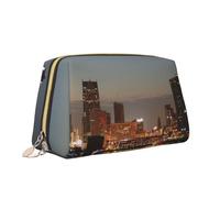 Beauty case portatile e versatile con stampa di Detroit Skyline, borsa cosmetica di grande capacità per donne, bianco, Taglia unica, Beauty case