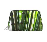 Beauty case portatile stampato in bambù, compatto, con scomparti interni organizzati per uso quotidiano, Argento, One Size