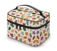 Beauty case rettangolare impermeabile con stampe floreali, grande organizer da viaggio per articoli da toeletta con cerniera, per donne e uomini, Piante da fiore P, Stampa zebrata