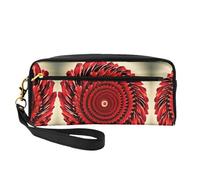 Beauty case riutilizzabile - Beauty case in pelle con stampa a spirale fiore vortice piccola borsa per il trucco da viaggio, organizer per articoli da toeletta con cerniera, nero, Taglia unica