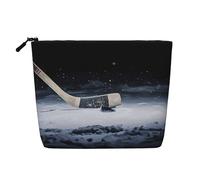 Beauty case riutilizzabile blu con stampa pallavolo - organizer da viaggio per articoli da toeletta, sacchetto multiuso per riporre tutti i giorni delle donne, Bastone da hockey, Taglia unica