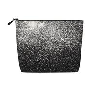 Beauty case riutilizzabile con stampa bandiera eritrea - Organizer da viaggio per articoli da toeletta, borsa multiuso per la conservazione quotidiana delle donne, Glitter argento lucido., Taglia