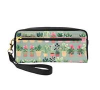 Beauty case riutilizzabile - Organizer da viaggio per articoli da toeletta e bonsai, in pelle con stampa a pieno, piccola borsa da donna, Nero , Taglia unica