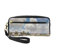 Beauty case riutilizzabile - Organizer da viaggio per articoli da toeletta, una grande fattoria. Borsa piccola in pelle stampata per donne, Nero , Taglia unica