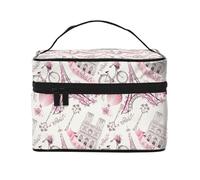 Beauty case romantico da viaggio a Parigi, graziose borse per cosmetici da donna, borsa da toilette, grande borsa organizer da viaggio per il trucco